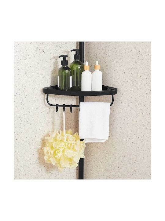 Floor Bathroom Shelf Metallic with 4 Shelves 25x25x35cm Black