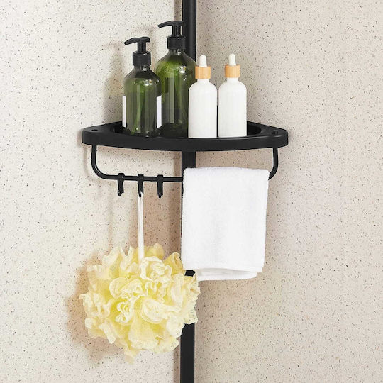 Floor Bathroom Shelf Metallic with 4 Shelves 25x25x35cm Black