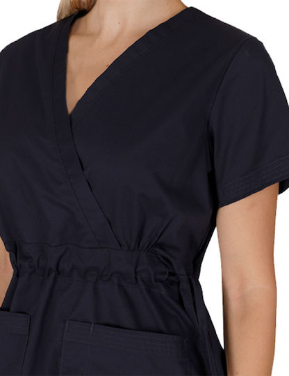 bwell Women's Black Medical Blouse