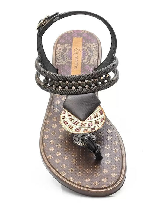 Flache Sandalen für Damen Anatomisch in Schwarz Farbe