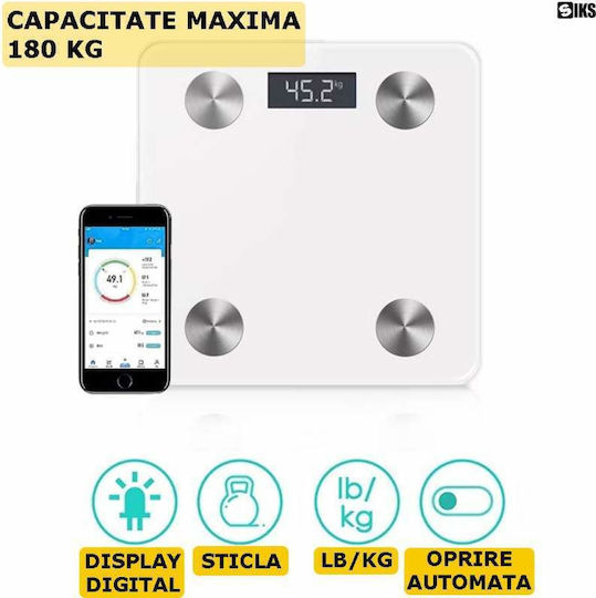Smart Badezimmerwaage 180kg mit Bluetooth Weiße