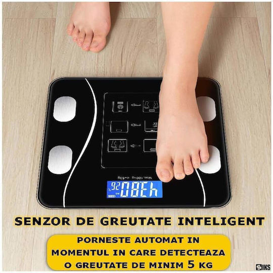 Smart Ζυγαριά 180kg με Bluetooth Μαύρη