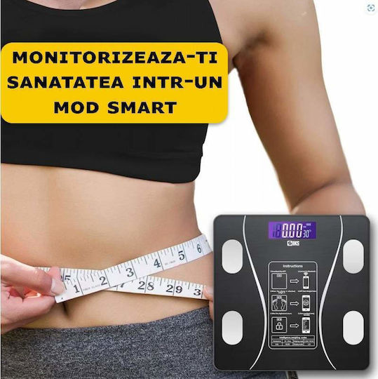 Smart Ζυγαριά 180kg με Bluetooth Μαύρη