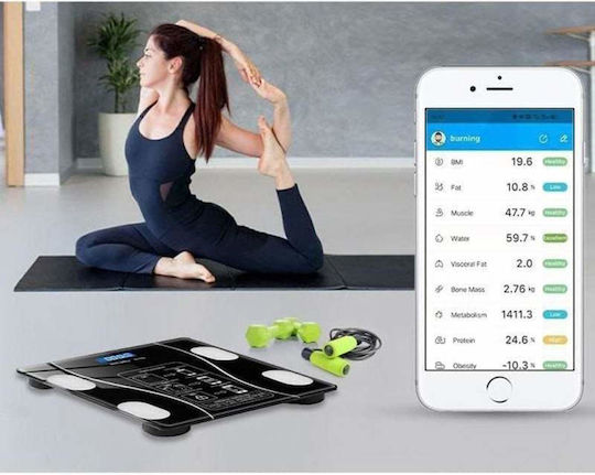 Smart Ζυγαριά 180kg με Bluetooth Μαύρη