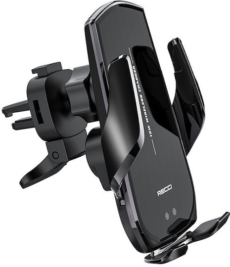 Recci Car Mobile Mount with Adjustable Hooks and Wireless Charging Black