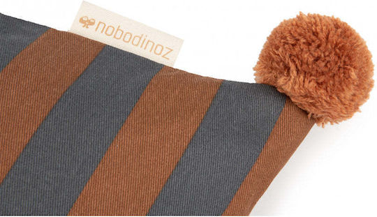 Majestic Rectangular Pillow Blue Brown Stripes 46x27 cm