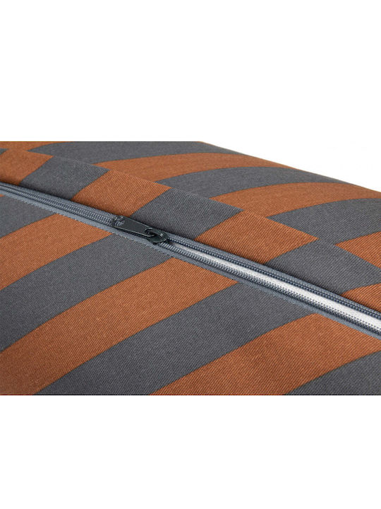 Majestic Μαξιλάρι Κυλινδρικό Blue Brown Stripes 50x18 Εκ