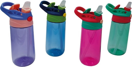 Sidirela Training Kinderflasche Kunststoff mit Strohhalm (Verschiedene Designs/Farben)