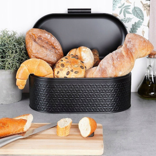 Vilde Bread Box with Lid Inox Black 34x20x15cm