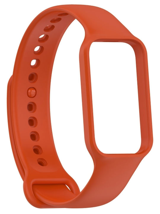 Xiaomi Mi Band 8 Active Solid Color Integrated Silicone Watch Strap Orange