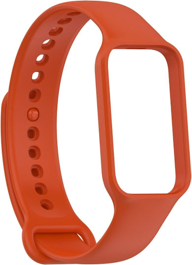 Curea ceas din silicon integrată, culoare solidă portocalie, pentru Xiaomi Mi Band 8 Active