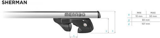 Menabo 120cm. pentru Suzuki Ignis Nissan Notă 2000-2003 (cu picioare pentru portbagaj de acoperiș și blocare)