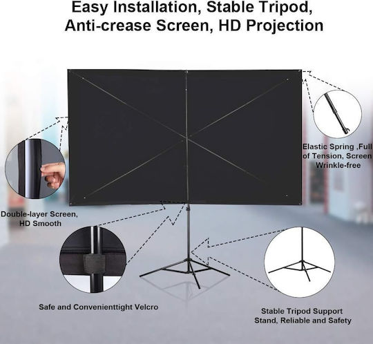 Οθόνη Προβολής Projector Δαπέδου Gt Getco με Λόγο Εικόνας 16:9 / 100"