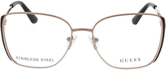 Guess Feminin Metalic Rame ochelari Fluture Roz Auriu GU2903 028