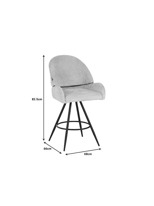 Stool Bar with Backrest Upholstered with Fabric Morea Mint 68x66x82.5cm