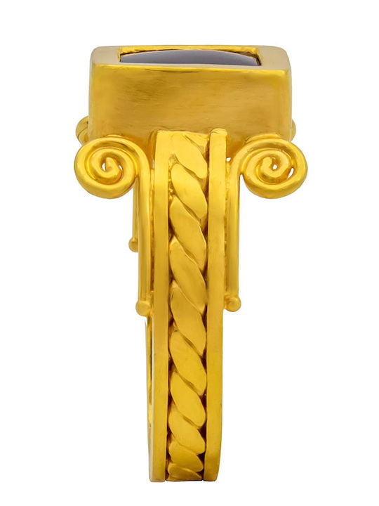 Savvas Design Herren Ring mit Steinen aus Gold 22K
