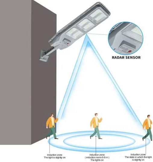 Lampa Lampă Solară Stradală 200W 10000lm Alb Rece 6000K cu Senzor de Mișcare și Telecomandă IP66 31cmx19cmcm