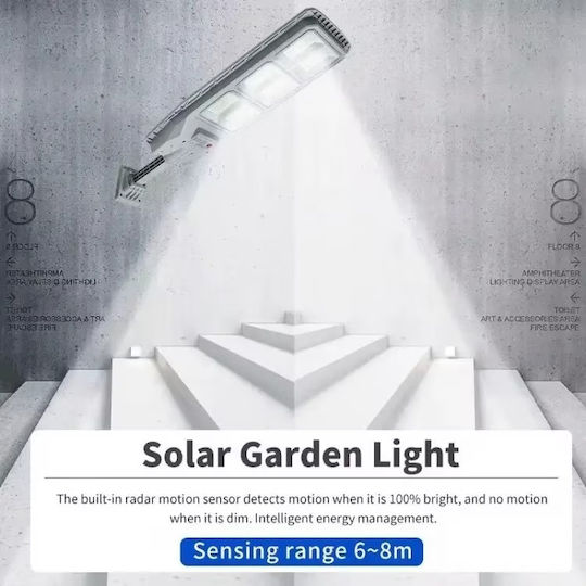 Lampa Lampă Solară Stradală 200W 10000lm Alb Rece 6000K cu Senzor de Mișcare și Telecomandă IP66 31cmx19cmcm