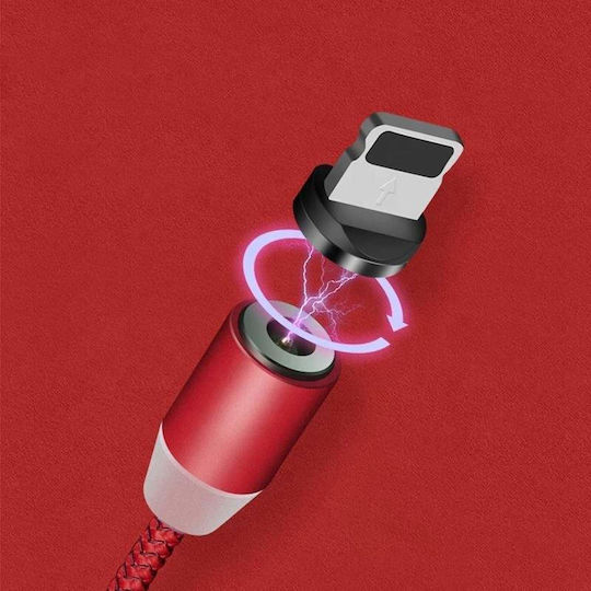 Siks 3in1 Magnetic Charging Cable Lightning Micro-usb Type-c Red