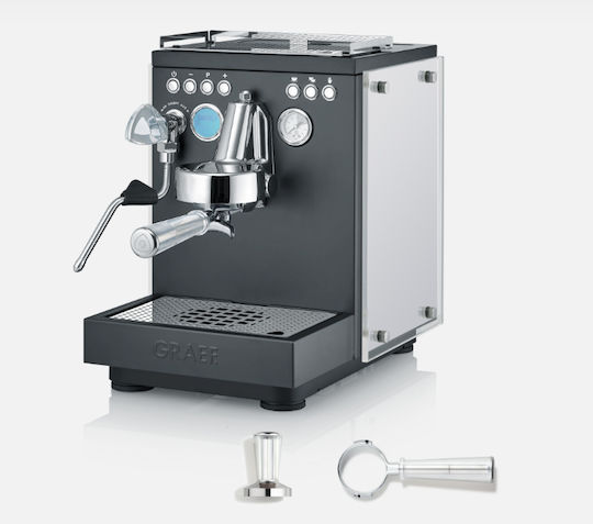 Graef Batessa Automatic Espresso Coffee Machine Pressure 6bar for Cappuccino with Grinding Mill Transparent Acrylic ES1202EU