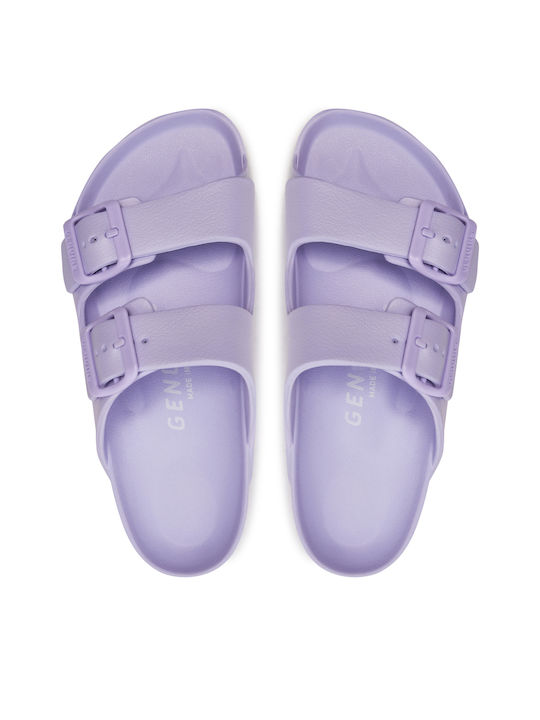Flache Sandalen für Damen in Lila Farbe