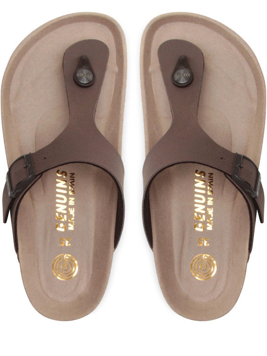 Women's Flat Sandals with Strap in Brown Color