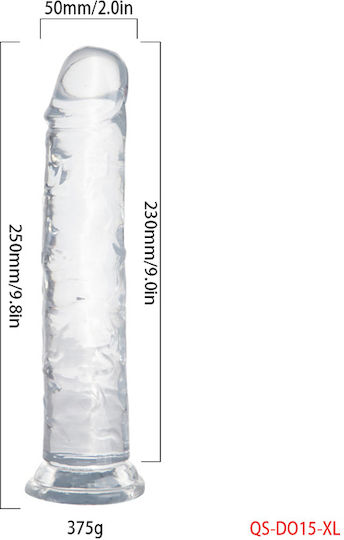 SMD Vanguard Glass Dildo With Suction Cup Transparent 23cm