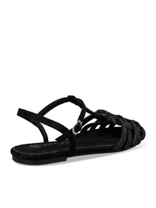Γυναικείες Μπαλαρίνες Slingback με Λουράκι σε Μαύρο Χρώμα