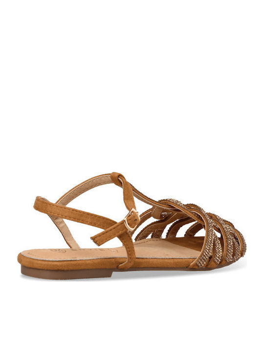 Synthetic Leather Slingback Ballerinas Brown