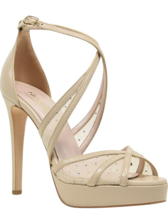 Leder Sandalen Beige