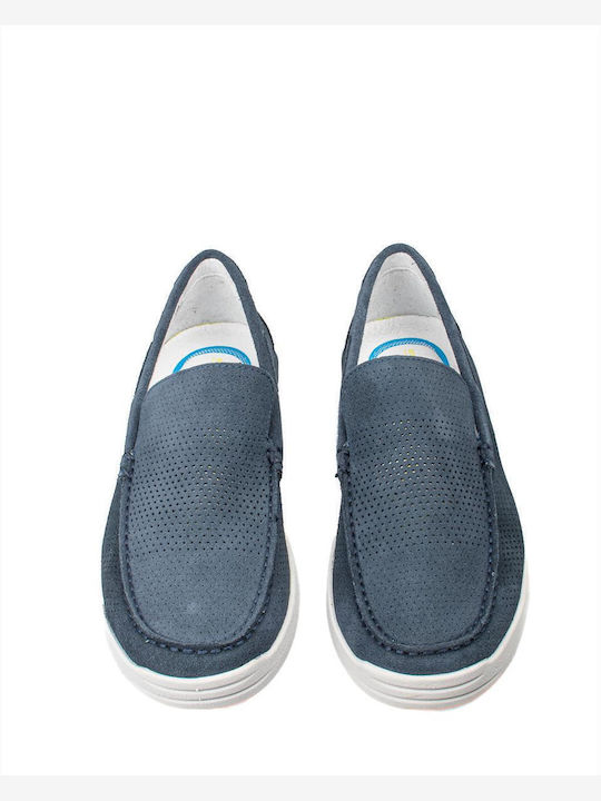 Velour Men's Loafers Blue