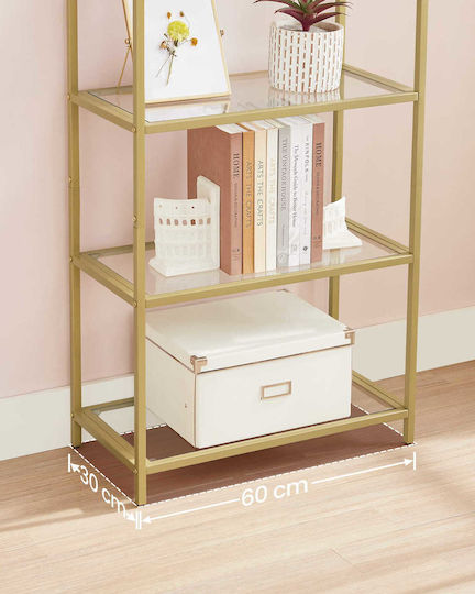 Bücherregal Gold 60x30x159.2cm