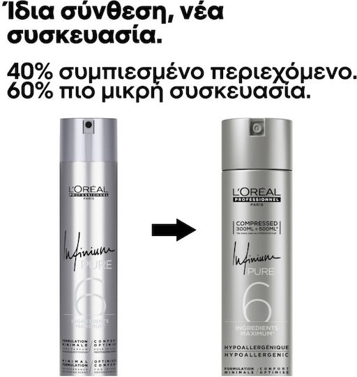 L'Oréal Professionnel Infinium Pure Лак за Леко Фиксиране 300ml