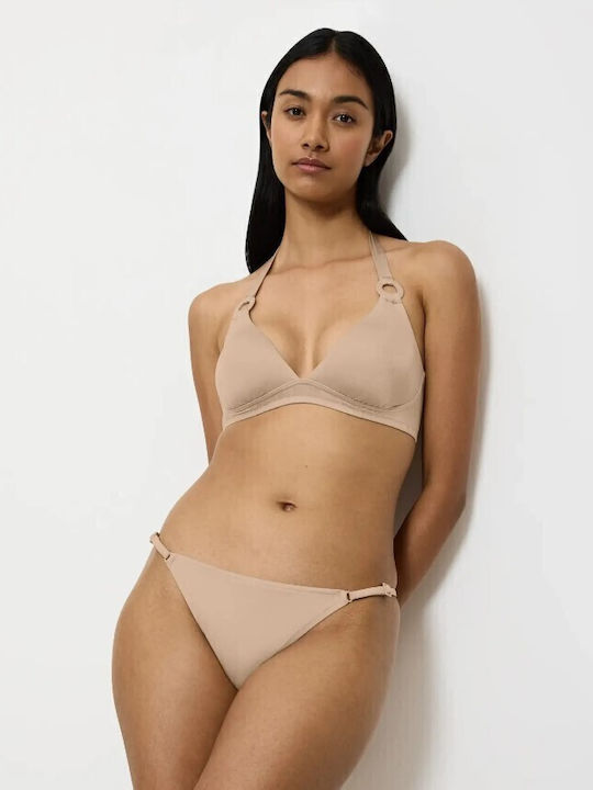 Triangle Bikini Top Midnight Swim P Beige