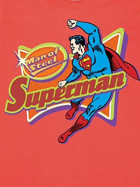 Superman Man of Steel T-Shirt Rot Wb-1-sup005-h23-rd