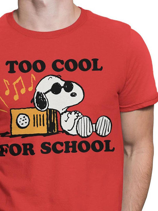 Peanuts Snoopy Too Cool School T-shirt Red Pnc-1-pn003-h77-rd