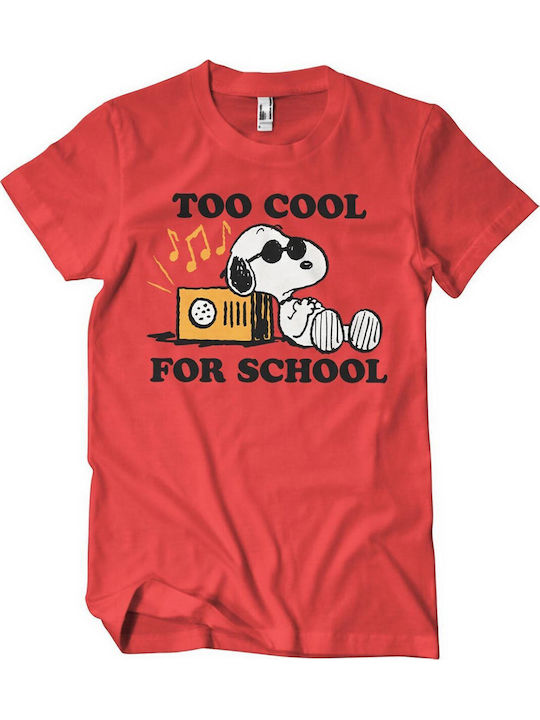 Peanuts Snoopy Too Cool School T-shirt Red Pnc-1-pn003-h77-rd