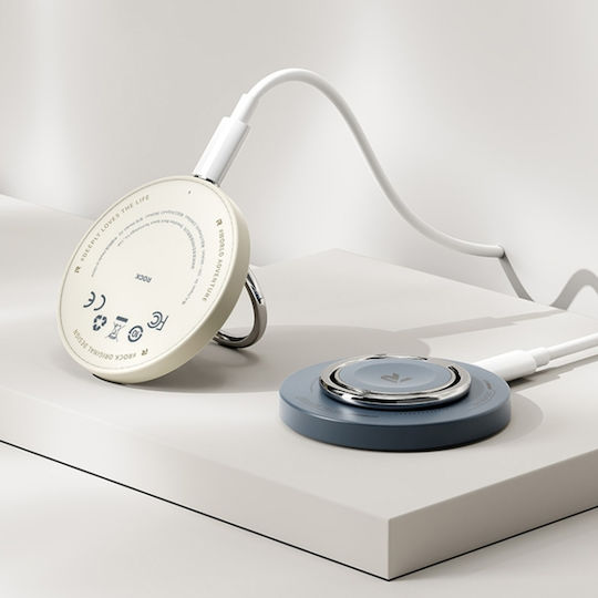 Rock W51 15W Magnetischer Ring 3-in-1 Kabelloses Ladegerät Schwarz