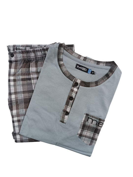 MEI Men's Summer Pajamas Set Gray