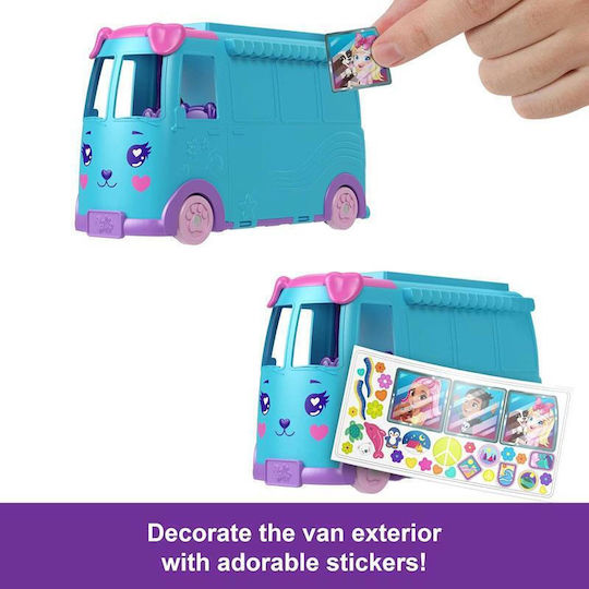 Mattel Abenteuer Wohnwagen mit Polly Pocket Tieren für 4+ Jahre