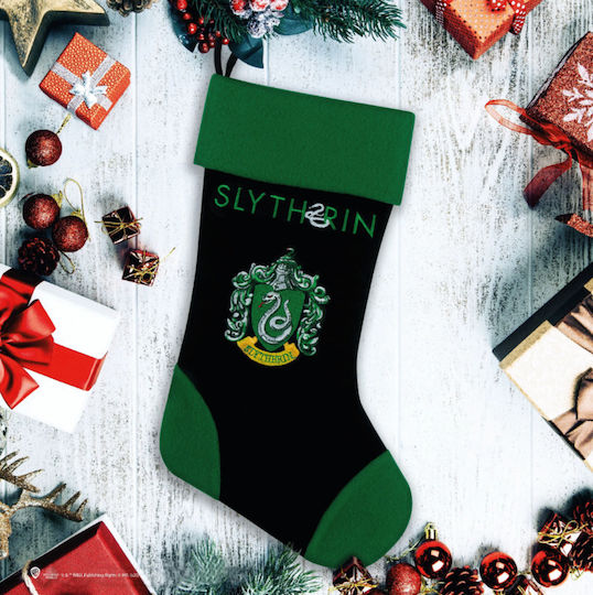 Harry Potter Christmas Stocking Slytherin Χριστουγεννιάτικη Διακοσμητική Κάλτσα Υφασμάτινη Μ24xΥ45εκ. Πράσινη