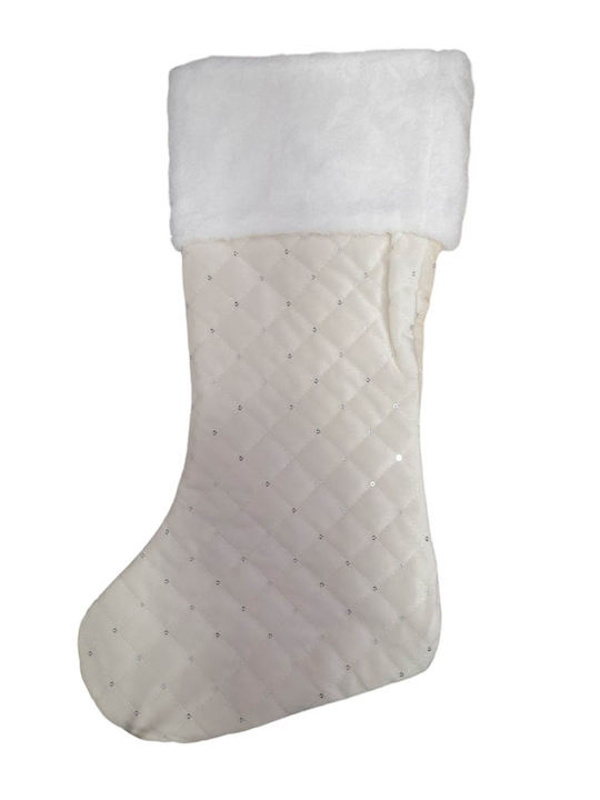 Christmas Decorative Fabric White Socks L49xW27xH16cm