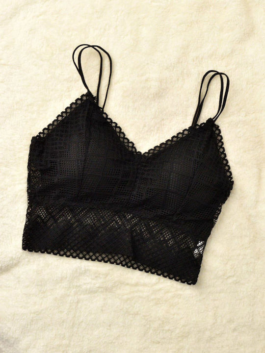 Γυναικείο Bralette Γεωμετρικά Σχέδια Μαύρο 8273