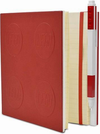 LEGO Notebook Square with Pen Holder Red