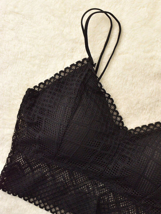 Γυναικείο Bralette Γεωμετρικά Σχέδια Μαύρο 8273
