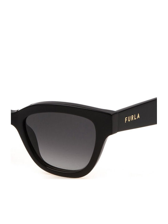 Furla Feminini Ochelari de soare cu Negru Cadru și Negru Degrade Polarized Lentilă SFU840 0700