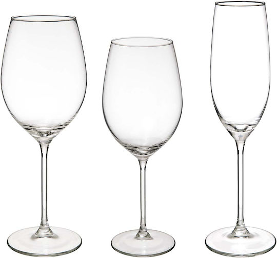 Set de pahare de sampanie / Vin alb / pentru apa din Sticlă Cu picior 210ml 18buc