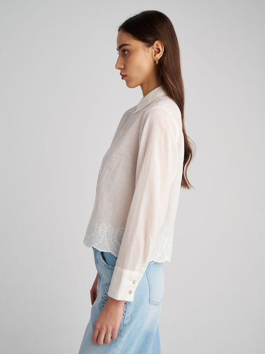 Joster Women's Blouse Cotton Long Sleeve White