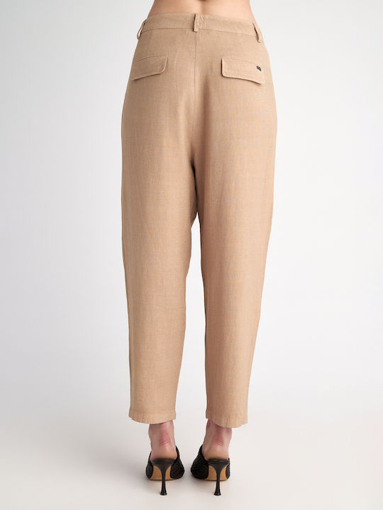 Pant Дамско Лен Панталон Light Beige