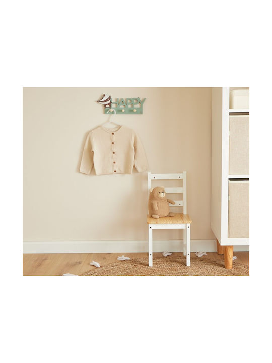 Bieco Kids Wall Hanger Wooden 30.5x12.5x4cm